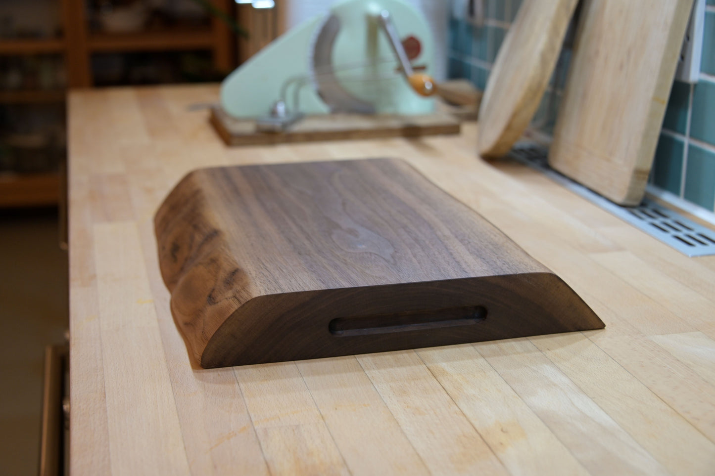 Large Walnut Chopping Board With Handles