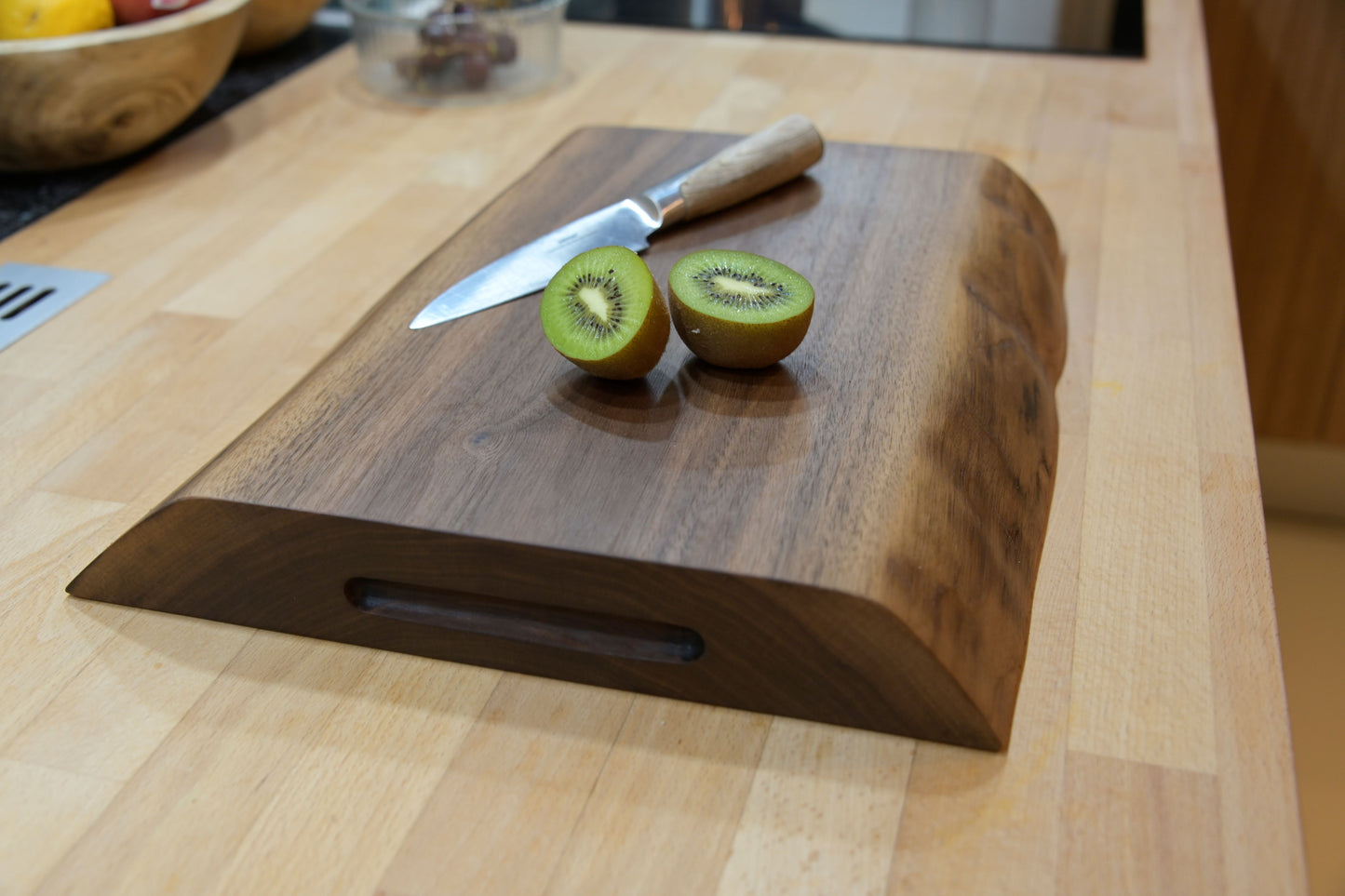 Large Walnut Chopping Board With Handles